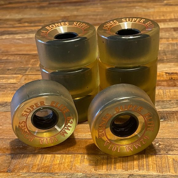 BONES l Super Elite Skate Wheels l Clear Whisky l Size 101a 62mm - Picture 2 of 3